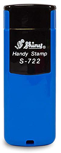 Personalisierbarer Taschenstempel Shiny S-722 ca. 14 x 38 mm in blau, mit eigenem Text, Logo oder Adresse selbst gestalten, Pocket Stamp