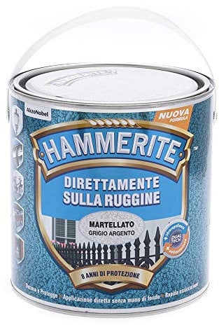 Hammerite Direttamente Sulla Ruggine Martellato Grigio Argento 2.5 l
