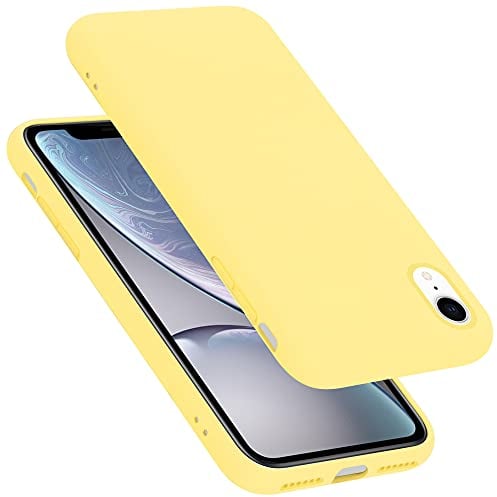 Cadorabo Hülle kompatibel mit Apple iPhone XR Hülle Silikon Handyhülle für iPhone XR Case aus flüssigem Silikon- Kratzfeste und stoßfeste dünne TPU Schutzhülle - Liquid GELB