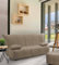 Talamo Italia - 2-Sitzer Schlafsofa Alisee, Sofa mit Trolley-Öffnung aus gepolstertem Stoff, inklusive Kissen, 100 % Made in Italy, 125 x 90 x 85 cm, Taupe
