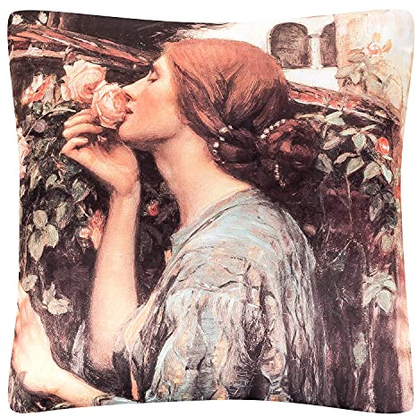 VON LILIENFELD Kissen Kunst Motiv John W. Waterhouse My Sweet Rose Dekokissen 40 x 40 cm Sofakissen Deko Haus Wohnzimmer Kissenbezug mit Füllung beidseitig Bedruckt