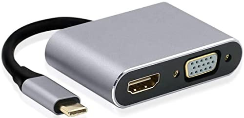 Tradebit - USB-C Hub I Adapter I HDMI 4K I VGA I Kompatibel mit Laptop und PC