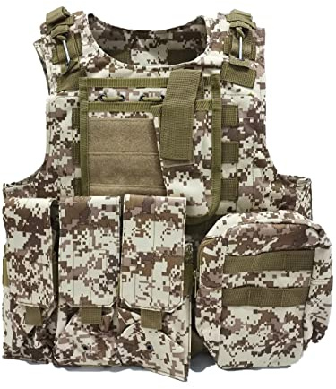 MERCIYD Outdoor Militär Taktische Weste Feldspielweste, Paintball Schutzausrüstung, Schutzweste für Luftpistole, geeignet für Jagd im Freien,