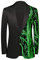 PYJTRL Herren-Blazer aus Samt mit Pailletten, Violett,Dark Green,XL
