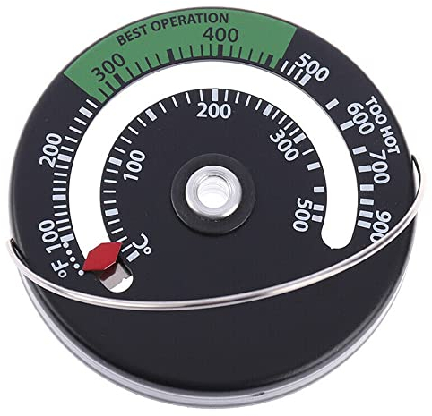 PETSTIBLE Kamin Thermometer Magnetisch Kaminthermometer Magnetisches Kaminthermometer Kerntemperatur Magnet Ofen Rauchrohr Thermometer Für Holzofen, Thermometer Magnet 0–500℃/100~900℉