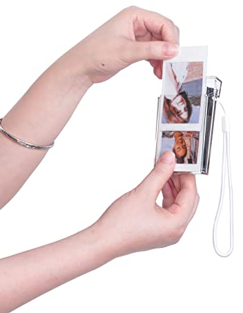 Rieibi 3 Inch Polaroid-Rahmen – Instax Mini-Bilderrahmen für Polaroid und Fujifilm Instax Mini Evo/11/9/8/7+/Link/40 3 Inch Foto-Aufbewahrungsbox mit Handgelenkband