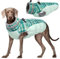Kuoser Wintermantel für große Hunde – Winddichte & wasserdichte Hundejacke mit Weichem Fleecefutter, Reflektoren, Pelzkragen, Reißverschluss & D-Ring – Warme Hundebekleidung für Outdoor, 2XL