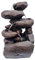 Fuente de Agua Interior Eléctrica 30x23x47cm - Fuente de Cascada Resina Decorativa Grande Diseño Piedra 4 Saltos