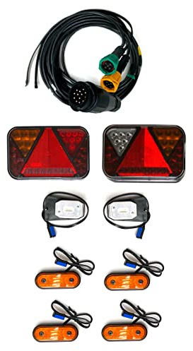 MelTruck® Anhängerbeleuchtung LED Rückleuchten u. Umrissleuchten 13 polig Kabelsatz 7m Set