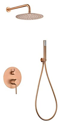 IMEX GPM039/ORC MONZA Conjunto Grifo Ducha Monomando Empotrado Oro Rosa Cepillado