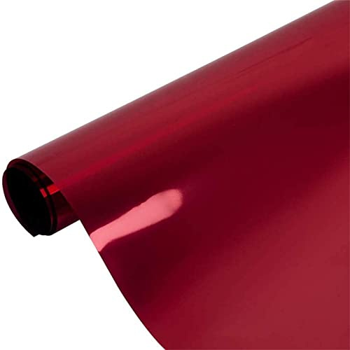 WWYL Verdunkelungsfolie, Fensterfolie Sichtschutz Spiegelfolie Fenster Selbstklebend Sonnenschutz Anti-UV Statische Folie Dunkel Für Schlafzimmer Badezimmer (Rot Silber,50x600cm)
