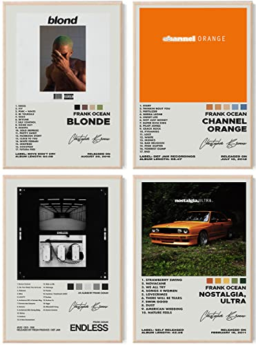 ASTRDECOR Frank Ocean Album Cover Signed Limited Poster Set of 4, Rapper Music Poster Kanye Album Cover Poster for Room Aesthetic, Mädchen Room Decor (20.3x25.4 cm, ungerahmt)