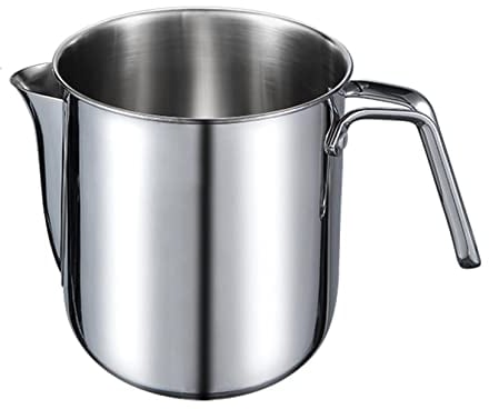 ESNY 304 Stainless Steel Fat Separator Gravy Strainer,Gravy Boat Soup Grease Oil Separator for Reduce Fat Intake, Healthy Cooking, Grease Strainer Container Silver-1.8L