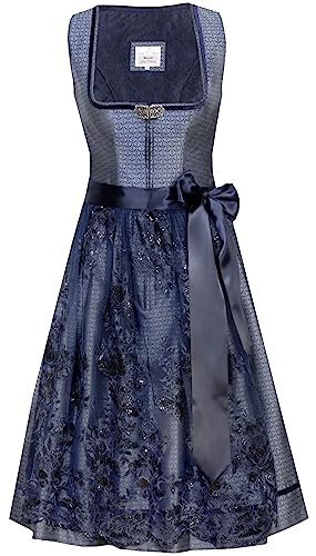 MarJo Trachten Dirndl Marisol Spitzenschürze 597365 | Blau - 65cm 34