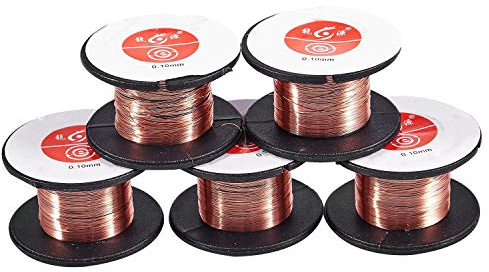 Ycagrain 5 Stueck 0.1Mm Durchmesser Kupfer Loeten Loetmittel Lackdraht Rolle Draht