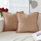 Artscope 2er Set Kordsamt Kissenbezüge Samtkissen Weich Dekokissen Dekorativ Kissenbezug Modern Kissenhülle Umwickelte Kante Sofakissen für Wohnzimmer Schlafzimmer Khaki, 50x50cm