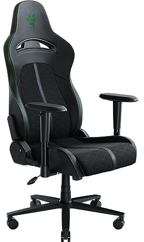 Razer Enki X Essential - Sedia per videogiochi, comfort tutto il giorno, arco lombare integrato, densità del cuscino ottimizzata, ecopelle a doppia trama, reclinabile regolabile