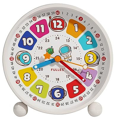 GDWD Wecker Kinder für Jungen Mädchen, Kinderwecker Digital Ohne Ticken, Lernwecker Lernuhr Weckuhr Kinderuhr Snooze Analog Lichtwecker, Quarzwecker mit Nachtlicht, Batteriebetrieben Weckuhr (Weiß)