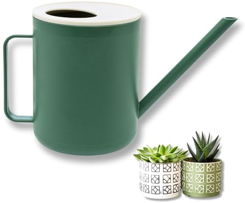 homiez Gießkanne Mug 900ml 0,9l für Zimmerpflanzen/Balkon/Drinnen aus Kunststoff, mit langem Ausgießer für Bewässerung von Blumen, Haus, Innen, Außen und Garten