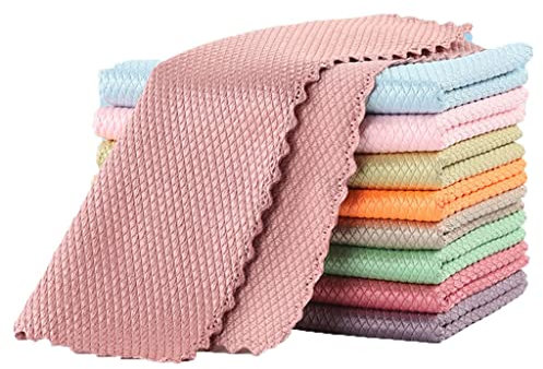Mehrzweck-Reinigungstuch für Fischschuppen, Mikrofasertuch, for Abwischen von Geschirr, Autos, Badezimmern, Küchen, Mehrzweck-Reinigungstuch for Fischschuppen, gemischte Packung (Farbe: 5 Stück, Größe