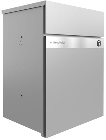 Briefkasten Manufaktur Design Aufputz Paketbox Kant Edition - Elegance 2 individuell mit Ihrem Namen (RAL 9007 graualuminium)