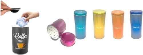 James Premium Kaffeepad-Dose zur Aufbewahrung von 20 Senseo-Pads u. Ä., Metall,, 400228892588