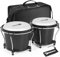 Black Bongo Drums 15.2 cm and 17.8 cm Wood Percussion Instrument, Schlagzeug Musikinstrumente