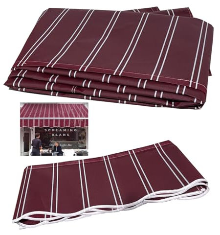 CekoCk Recambio de Tela para Toldo de Jardín Retráctil Toldo de Poliéster Impermeable Lona de Toldo para Exterior Toldo de Protección Solar para Cubierta Patio Playa(Size:3.5x3m,Color:Rayas)