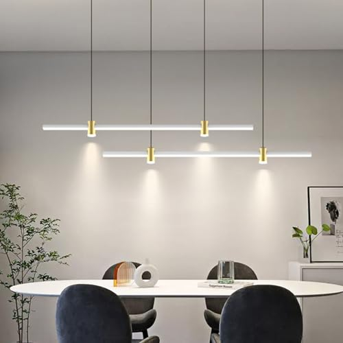 Aleaty LED Esstisch Pendelleuchte Dimmbar - Strahler Design Hängeleuchte Küche Modern Deckenleuchte Esstischlampe Küchenlampe Pendellampe für Esszimmer Büro Wohnzimmer Arbeitszimmer (Weiß, L120cm)