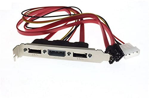 Jaopary PC DIY SATA to ESATA and 4Pin IDE Molex Power PCI Bracket Slot Cable Full-Height Profile for External Hard Drive