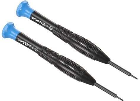 CoCud Tiny Phillips Screwdriver, 1.2mm Size 109mm Length, Steel Cross Screw Driver with Swivel Lid Non-Slip Grip - (Applications: for Eyeglasses Watches Electronics Computer), 2pieces