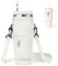 JLLYGOUS Tragetasche für Stanley Cup 40oz | Stanley Quencher Zubehör | Stanley Cup Tasche mit Handytasche, Tragegriff Verstellbarer Schultergurt Karabiner Strohhülle (Creme)