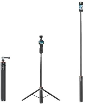 SHEAWA Selbsthaltende Teleskopstange, 139,7 cm, kompatibel mit DJI Osmo Pocket 3/Action 4, Teleskopeinstellung, tragbares Selfie-Stick-Zubehör, kompatibel mit Insta360 GO3/X3/ONE X2