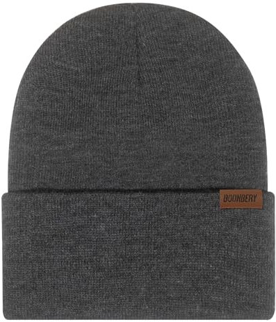 Boonbery Mütze Herren Damen Unisex Beanie Wintermütze Strickmütze Klassisches Design Weiche Dünne Ideal für Alle Jahreszeiten Hanfgrau