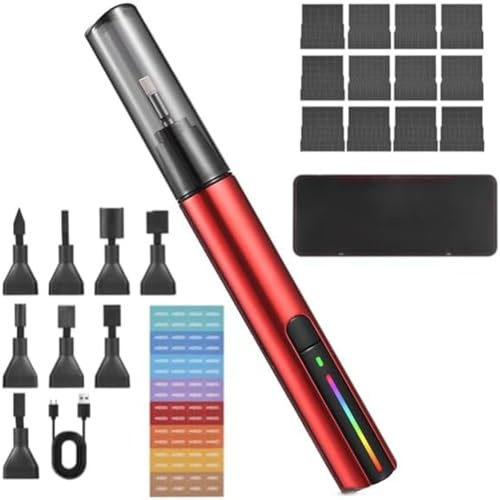 loweo Ponceuse de Détail Alternative, Stylo de Ponçage à Chargement USB, Papier de Verre Coloré Sans et Auto-Adhésif Réglable à 3 Vitesses
