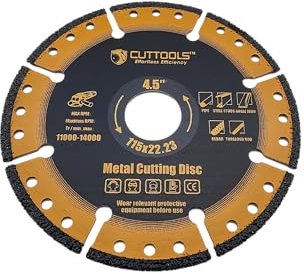 CUTTOOLS 115mm Angle Grinder Cutting Disk 12inch Metal Cut Off Disc Abrasive Wheel 9 inch Diamond Blade 230mm Rebar Cutter 300mm Metal Cutting Disk 4.5inch Cut Off Wheel (yellow, 115mm, 35, Medium)