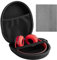 HENGBIRD Funda Auriculares Over Ear, Dura Funda Auriculares Diadema con Paño de Limpieza Mágico, Universal Funda Cascos Diadema, Funda para Auriculares Cable e Inalámbricos, 21 X 18 X 5,5cm, Negro