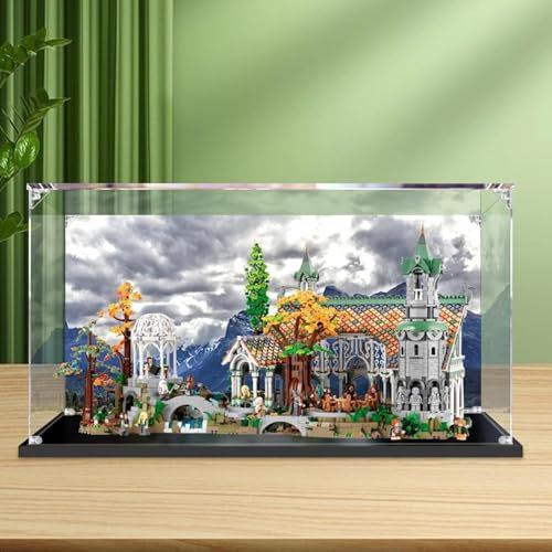 BoHeart Acryl-Vitrine für Lego Der Herr der Ringe 10316 Rivendell Castle, individuell, transparente, staubdichte Displaybox kann gesammelt werden, Größe: 80 x 55 x 45 cm (Modell nicht im Lieferumfang