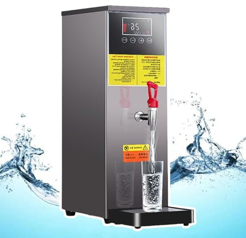 pedenencelia Scaldabagno Automatico in Acciaio Inossidabile, Scaldabagni Commerciali, Caldaia Ad Acqua da 25 L/40 L/50 L, Macchina per Acqua Bollente A Gradini, Display LCD,Black-25l