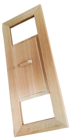 Pleayietoopiatiey Secador de ventilación para sauna, decoración de rejilla ventilada, ventana práctica, superficie lisa, ventilador de madera, estructura firme, salida de vapor
