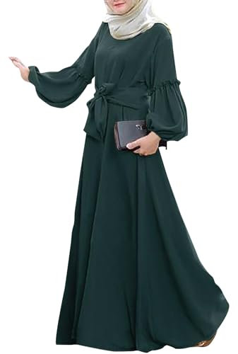 Gebetskleidung Damen Abaya Muslim Lang Gebetskleid Damen Einteilig Ohne Kopftuch Muslimische Kleider Elegant Hochzeit Islamische Kleider Frauen Modern Langarm One-Piece Ramadan