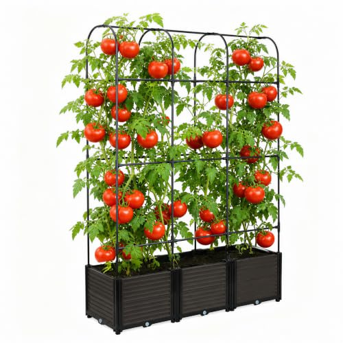 SERdeerCH 3Tier Tomaten Pflanzkästen erhöhtem,180*124*42cm,Höhenverstellbar | Selbstspeicherung Wasser Garten Pflanzer Box, Pflanzen können Klettern, Tomatenkäfig für Patio Gewächshaus Gartenbau