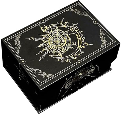 Jvjggag Eleganter Tarot-Organizer – Karten-Aufbewahrungsbox für Meditation | Holzrahmen mit magnetischem Deckel, handgefertigter Displayhalter, spirituelles Wahrsagen-Zubehör, Andenken-Etui für Oracle