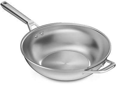Ninja EverClad Edelstahl-Wokpfanne (28 cm), geeignet für alle Herdarten, einschließlich Induktion, ofenfest bis 300 °C, Durchgehender Induktionsboden, C90028EUI