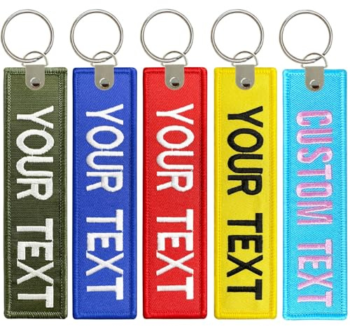 Krvaxe Customised Keyring, Personalized Embroidered Twill Key Tag, Unique Keychains for Motorcycles, Scooters, Cars Biker, Backpack Pendant