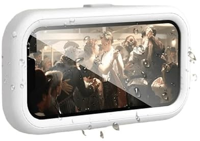 JOLIANE Plana De Baño- Waterproof Phone Holder For Shower, Bathroom Phone Stand TV Catch Up, Cell Phone Holder Adjustable Sticky Wall Moun(Bianco)
