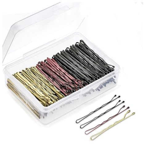 Generic 750 Piezas Color Mezclado Horquillas, Pasadores Cabello Mujeres Niñas, Clips Cabello Invisibles en Forma Ola al por Mayor con Caja Almacenamiento, Horquillas Sin Dolor para Todo Tipo Cabello