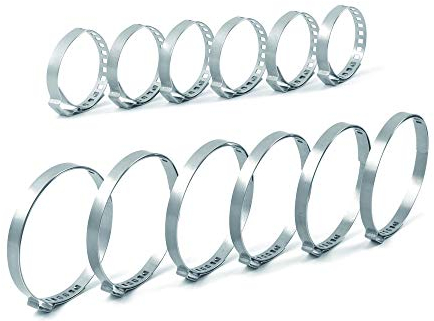 OTUAYAUTO Achsmanschette Schelle, 6 Stück groß, 6 Stück klein, 25 bis 125 mm Klemmschelle Ohrschelle