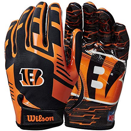 Wilson AD NFL Stretch FIT Gloves, Noir/Orange