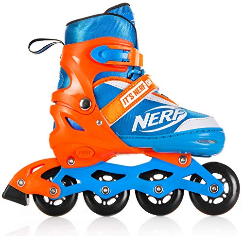 Spokey Strive Inline Skates für Kinder bis max. Gewicht 60 kg| Größenverstellbar, Alu-Schienen, Kugellager ABEC-7 Carbon, PU Rolle 82 A | Rollengröße: Ø 64 mm bei Gr. 28-32 und Ø 70 mm bei Gr. 33-37